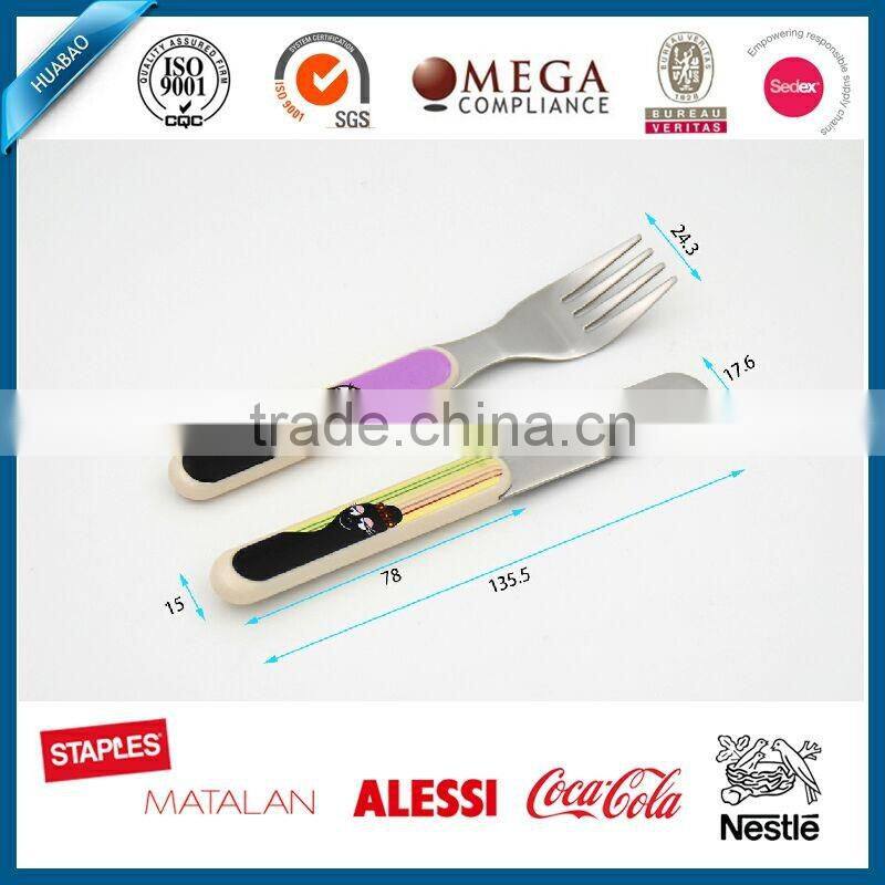 Children training flatware set, children cutlery for easy holding and finish food, new bone cutlery