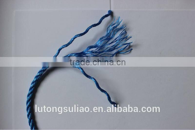 blue color 3strand polypropylene rope for mooring