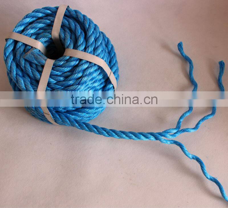 blue color 3strand polypropylene rope for mooring