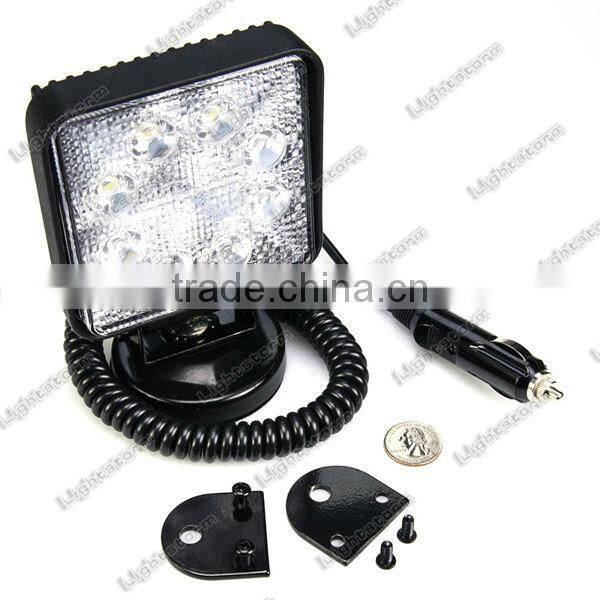 Square 24W Heavy Duty High Powered LED Flood Light with Magnetic Base work light for tructor