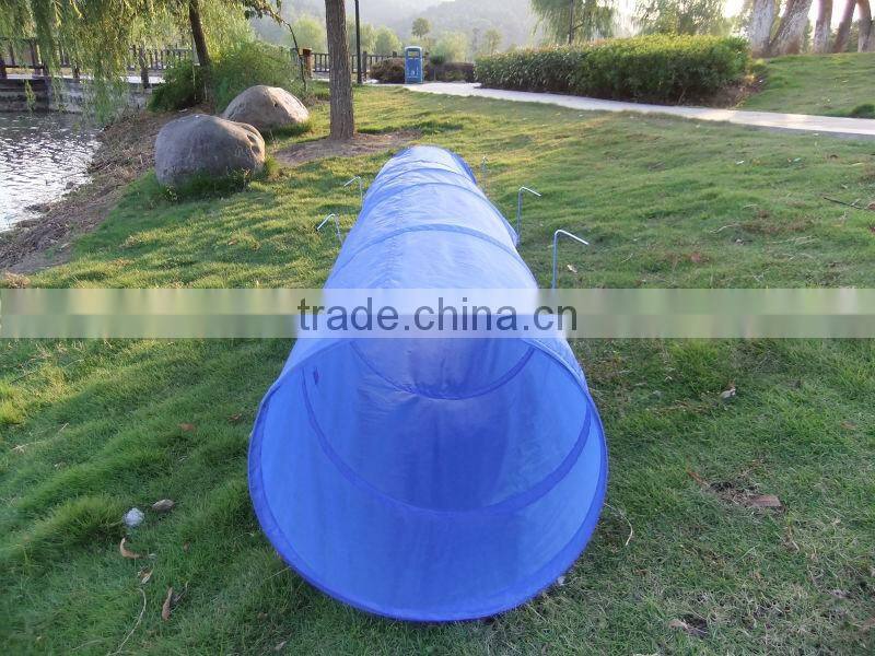 hot selling Pet Products Blue 190T Polyester with 6pcs steel sticks dog Training Tunnel