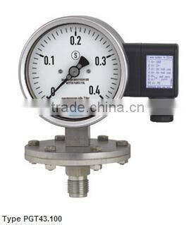 Bourdon Tube Pressure Gauges with Electrical Output Signal Stainless Steel, Safety Case Version Type PGT43.100 and PGT43.160