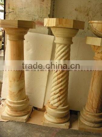 UNIQUE TEAKWOOD MARBLE PEDESTALS