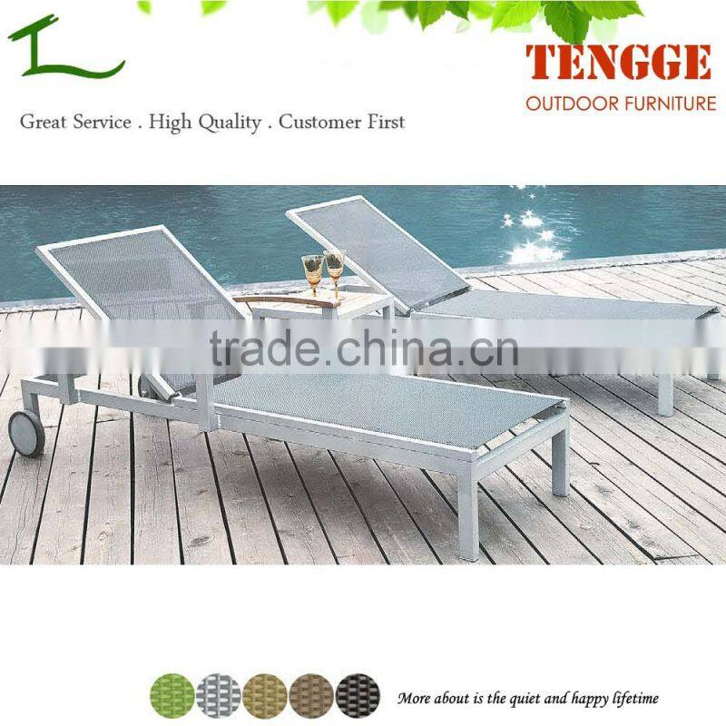 YH-8187 Swimming pool side waterproof aluminum net fabric lounge chair