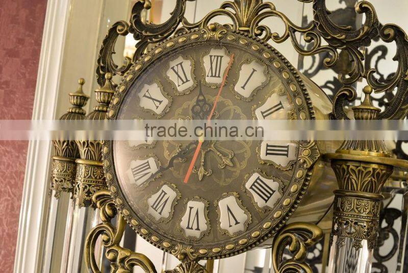 Antique Design Copper Grandfather Clock, Vintage Decorated Floor Clock, Art Gold Royal Floor Clock