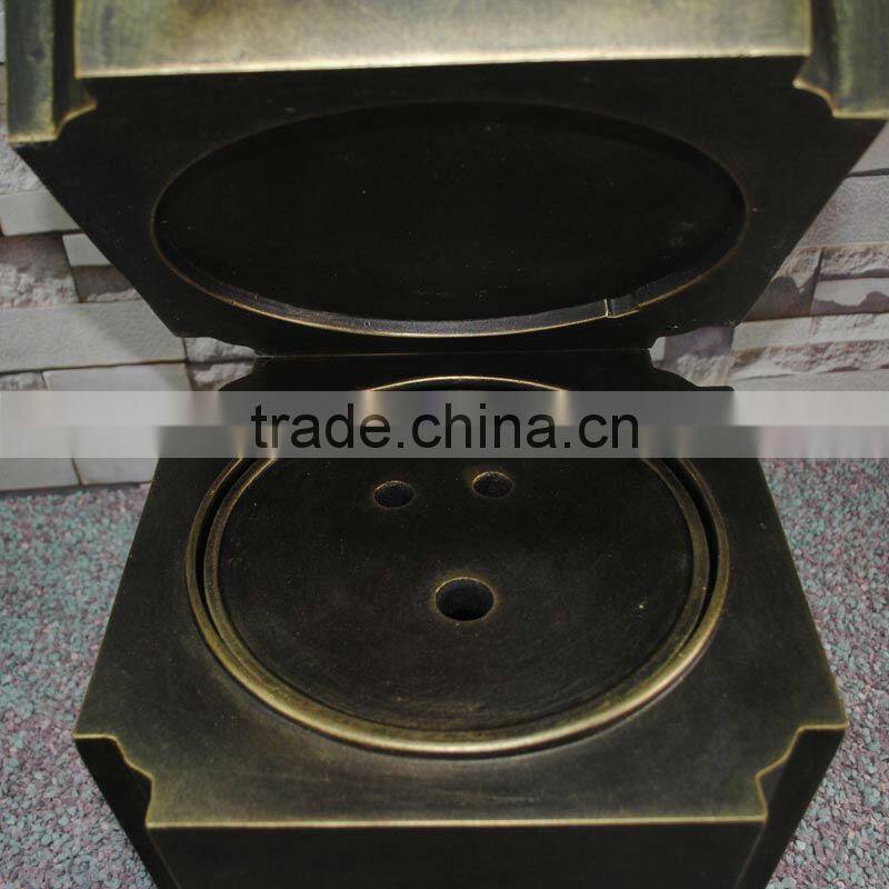 Garden Black Gold Resin Flower Multifunction Square Pot