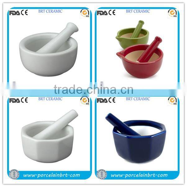 Mini octagonal Porcelain Mortar and Pestle