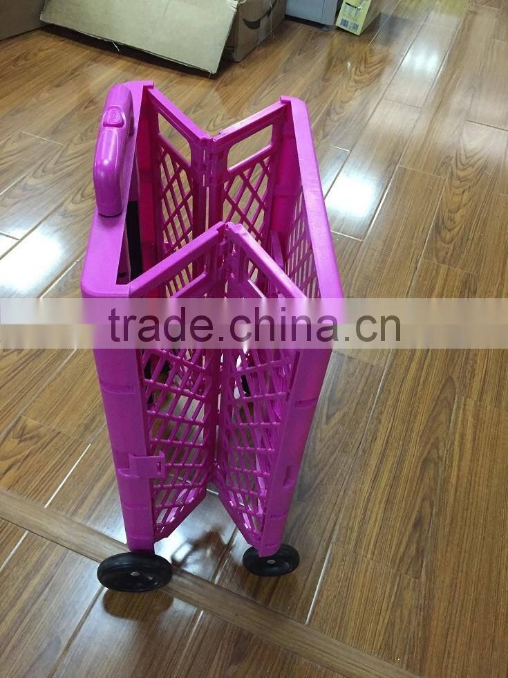 Plastic and Metal Folding Shopping Carts with Wheels Folding Carts