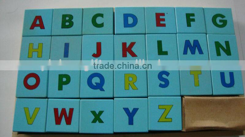 Custom alphabet wooden block set,wooden alphabet blocks toy