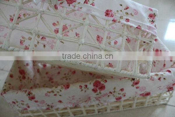 wooden home furniture / wood storage cabinets with woven baskets