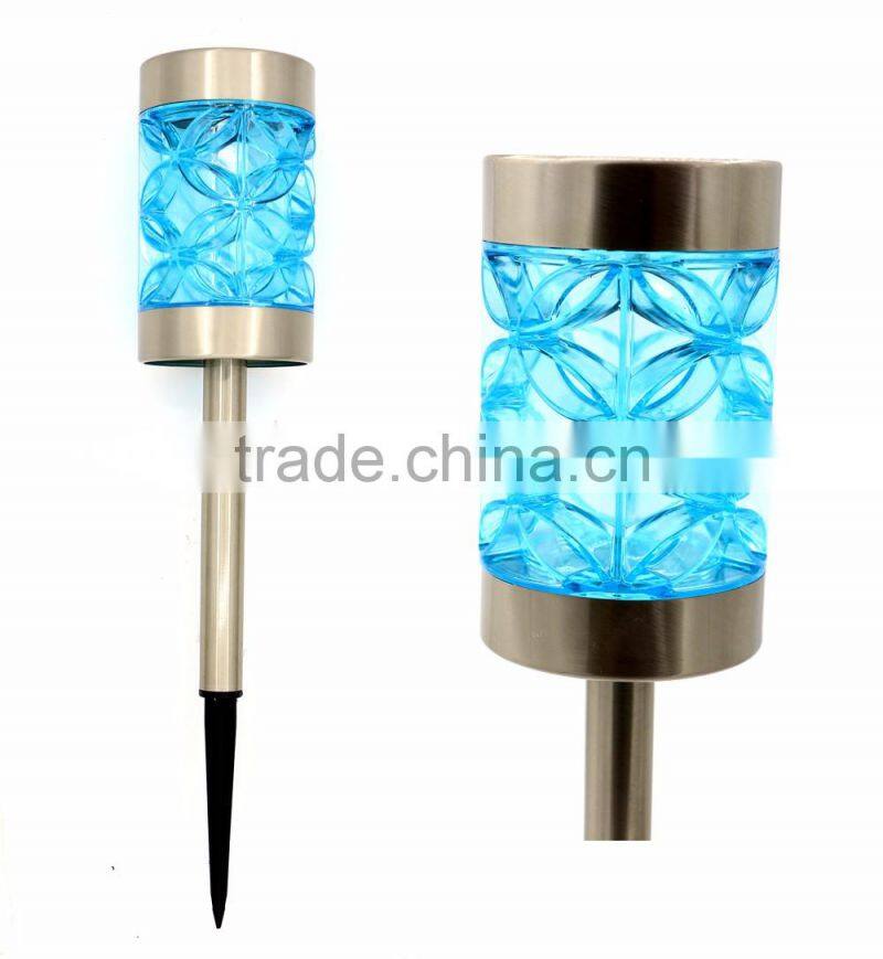 12pk Stainless Steel Solar Deco Garden Lawn LED Path Light