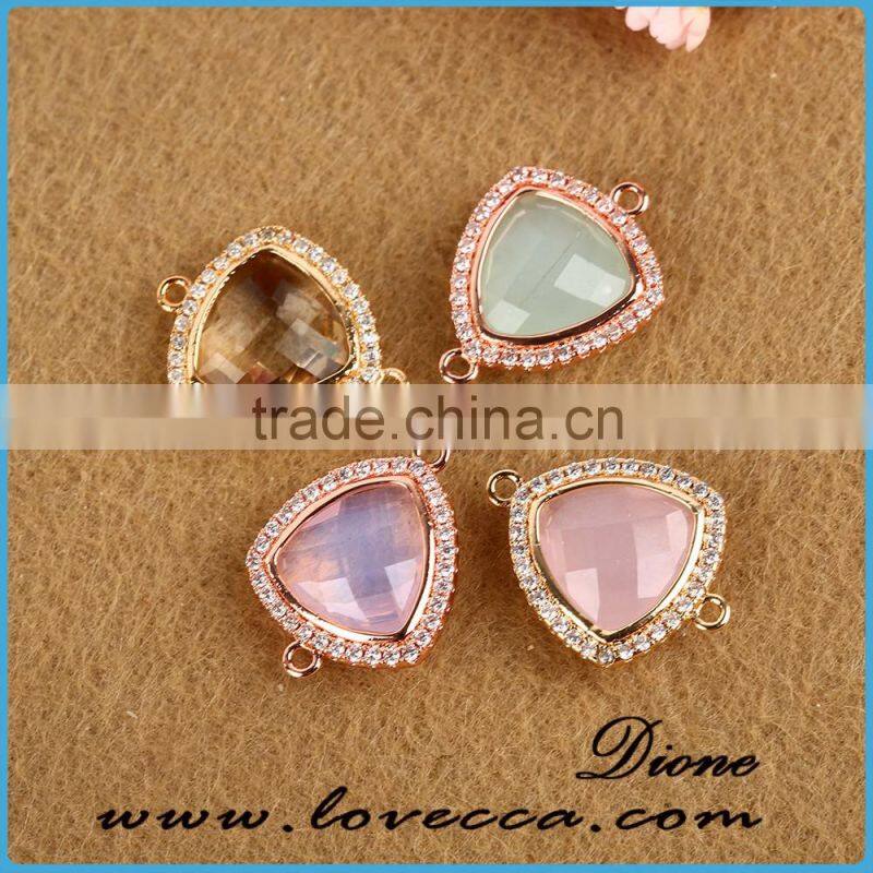Decorative DIY glass stone jewelry facted colored glass cut stones
