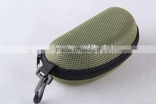 Double colour net cloth glasses box with plastic hook/glasses case