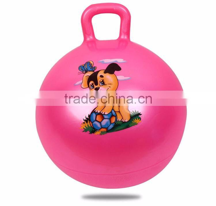 Kids Kangaroo Ball Red Smiley Face Hopper Ball with Handle Inflatable Toys