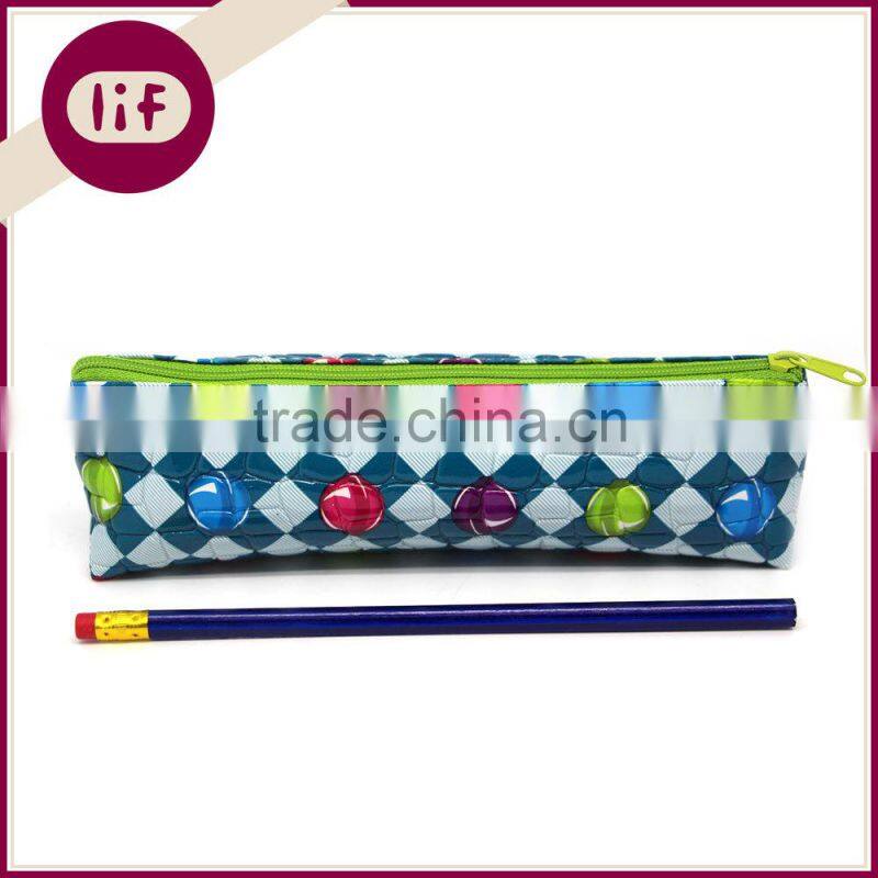 Novelty Triangle Profile Stone Pattern Candy Printing PP Pencil bag, With Candy Printing PP Pencil Bag, Glossy PP Pencil Bag