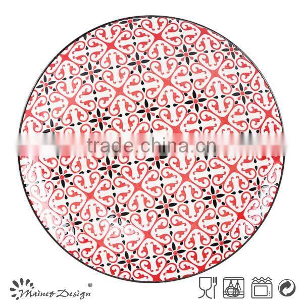 Ceramic stoneware pad printing dinner plate