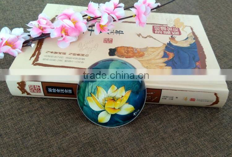 JINGYAGE Logo Engraved Crystal Hemisphere Paperweight Half Ball Paperweight Gifts