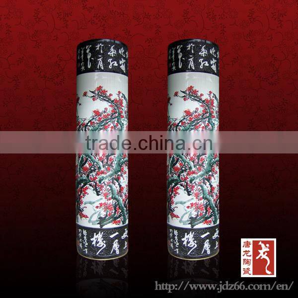 Pretty plum blossom design silver floor vases decoration vase
