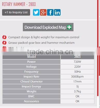 MODEL 2803 RONIX ROTARY HAMMER 17MM 3.7KG