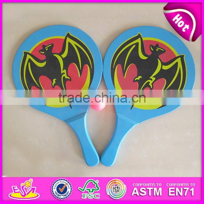 2015 New design Wooden Beach Racket Set,Good quality Wooden Beach Racket,Beach Rackets set logo printed beach racket toy W01A103