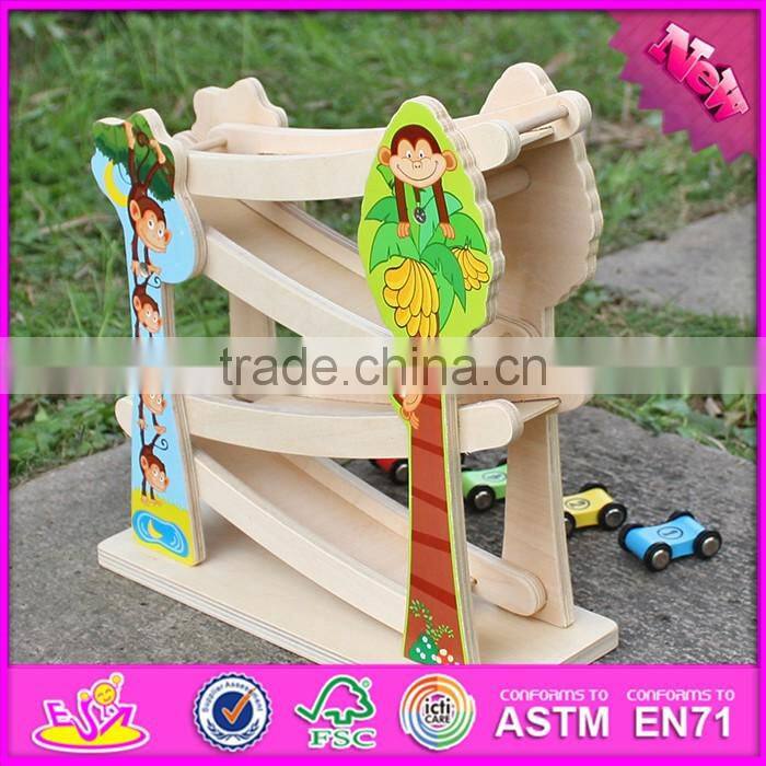 2016 new design funny children wooden ramp racing set W04E044