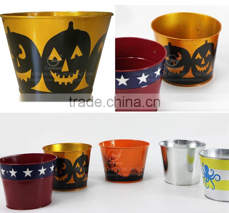 garden unique powder coated iron coloured plant pots colourful plant pots