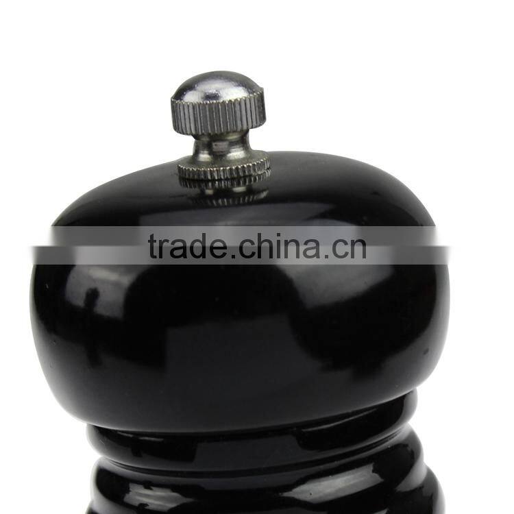 manual black wooden pepper grinder, salt and pepper grinder set, pepper mill