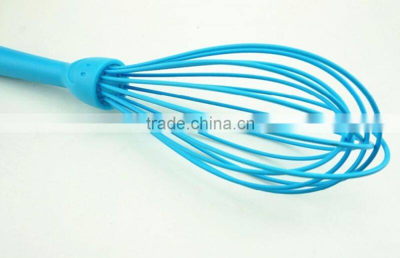 13012 8 wires silicone kitchenware egg whisk with pp handle