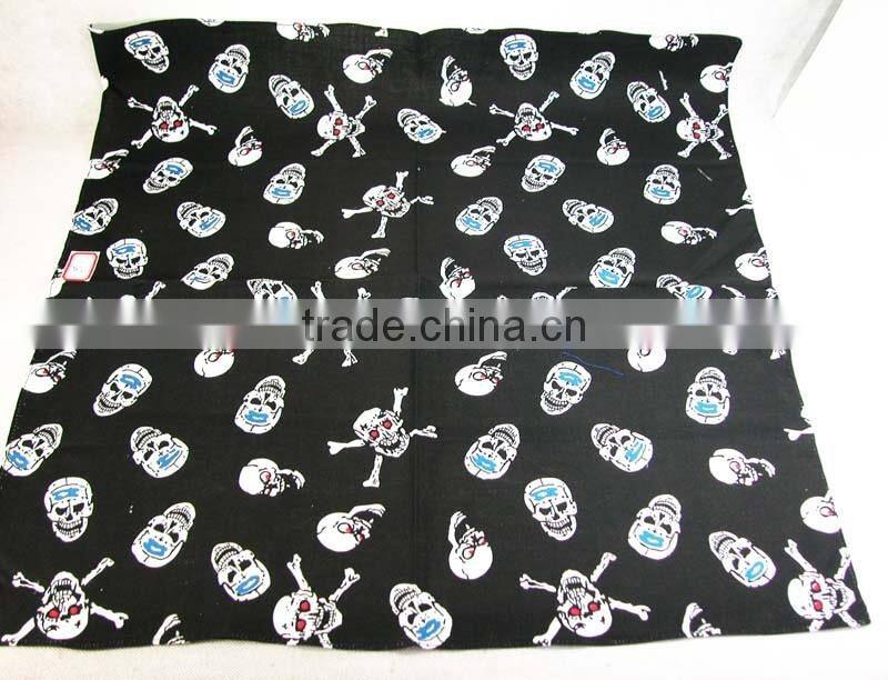2016 New Fashion silk screen printing skull bandana