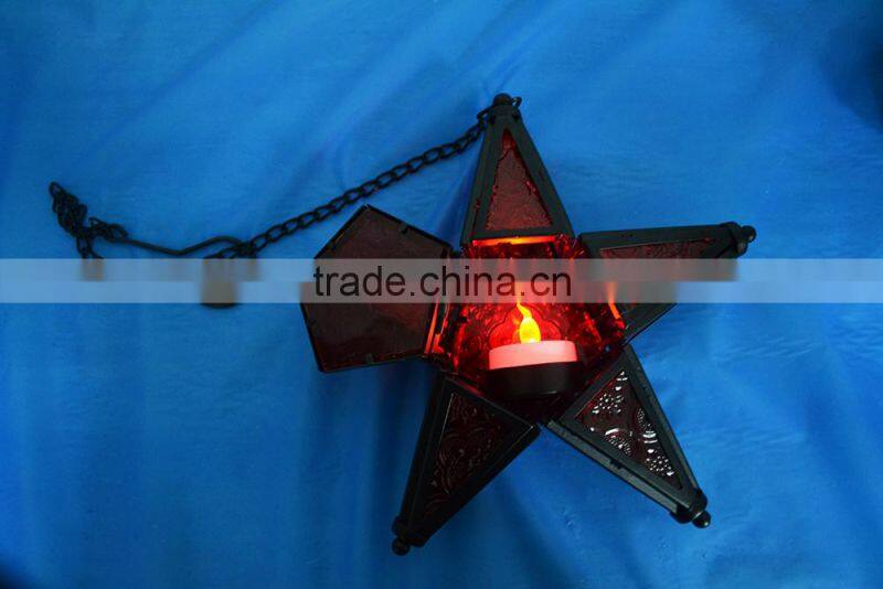 Star Glass Tea Light Candle Holder Rustick Hanging Lighting Lantern Wedding Birthday Party Decoration
