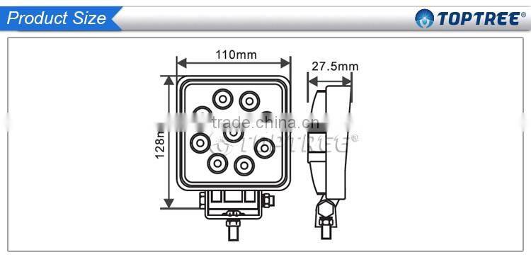 New waterproof 27w LED worklights 1800lum 10-30V led flood work light tractor work lamps