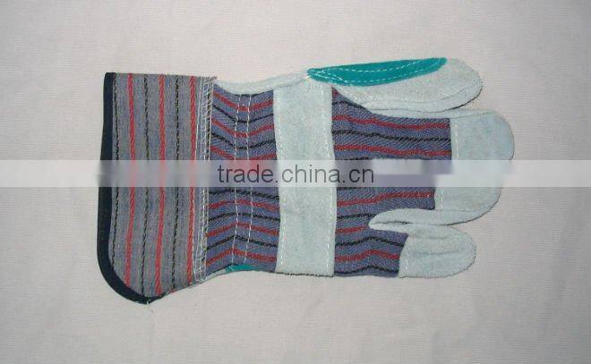 cow leather double palm work glove