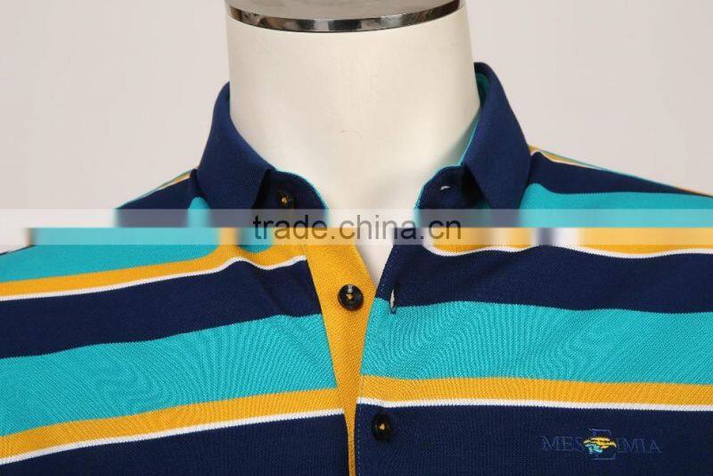 men fashion 100% cotton golf custom striped polo shirt