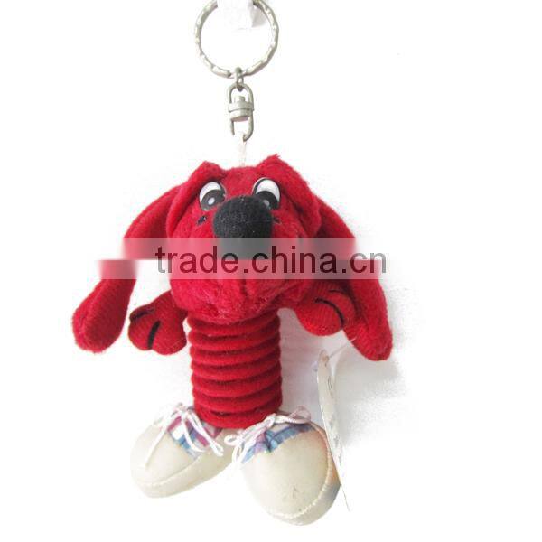 Small promotional toy keychain toy different color plush dog