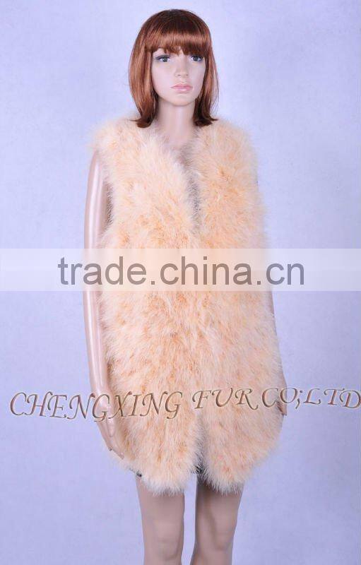 CX-G-B-137E Genuine Feather Dress Lady 's Vest