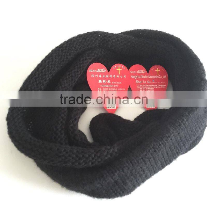 Black fashion young neck PV fleece tube scarf factory