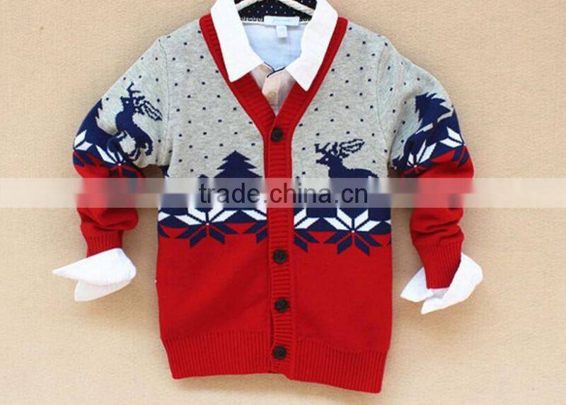 baby boys nordic snowflake reindeer cardigan sweater