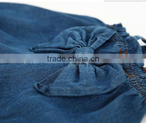 Suspender Denim Bowtie Shorts Diaper Bloomer Wholesale Baby Clothes Shorts