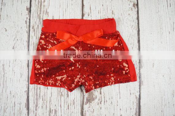 Fashion Newborn Baby Clothes Kids Girls Gold Sequin Matching Shorts With Bow Children Leggings