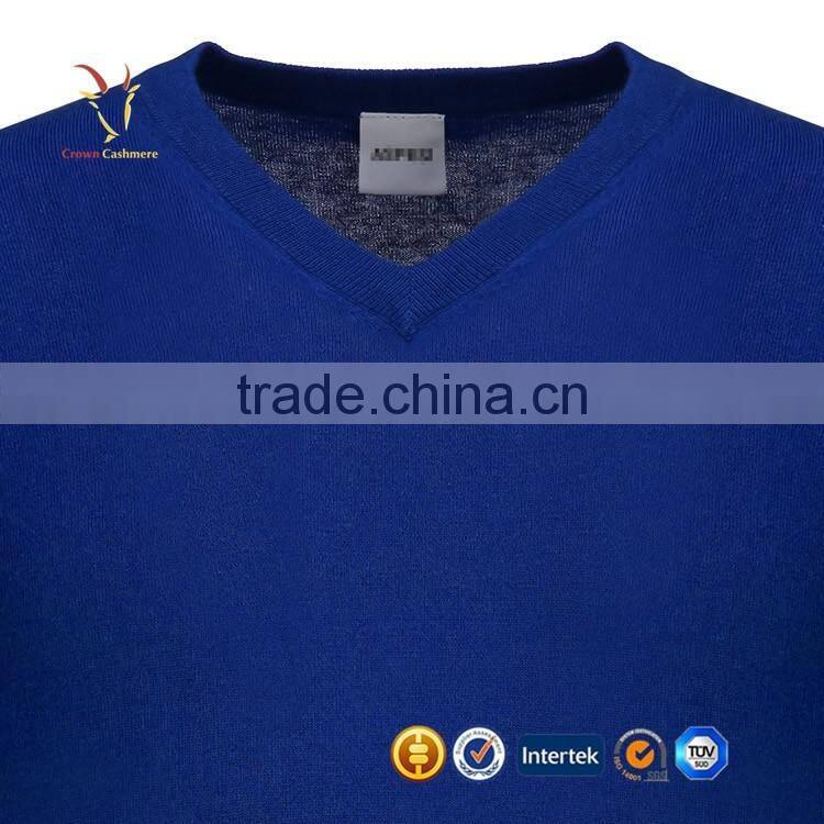 Latest Design Men Blue Cashmere Sweater Pullover Wool Sweater For Men