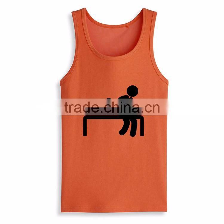 Latest Top Design Wholesale Silk Screen Funny Printed Bulk Open Side Tank Top