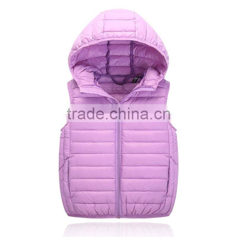 Custom quality boys or girls casual clothes autumn or winter kids padded down vest
