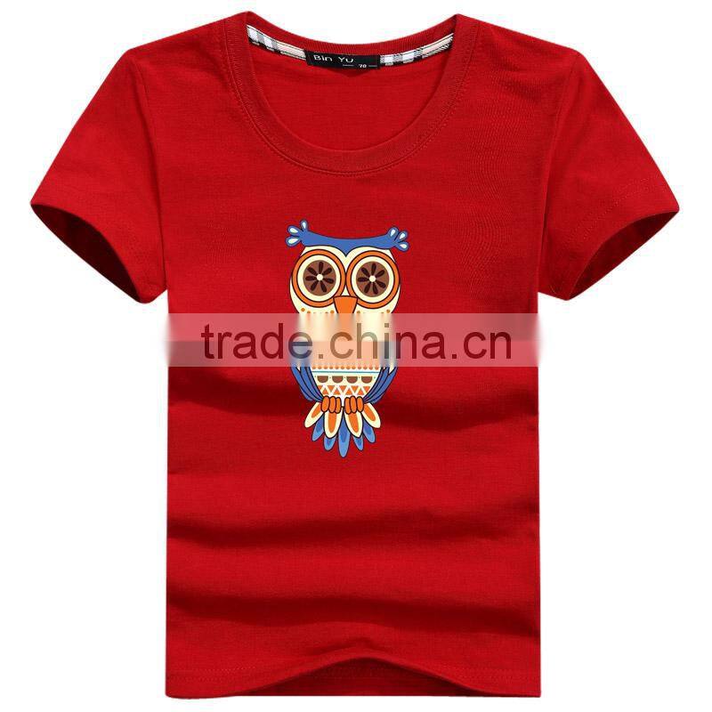 2015 High Qaulity Cute Owl Pattern Boys T-Shirt Wholesale