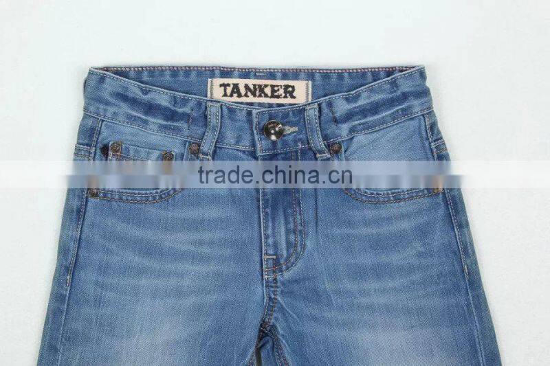 Boys light blue OEM/Wholesale HIGH-END100% cotton jeans kids fashion denim jean