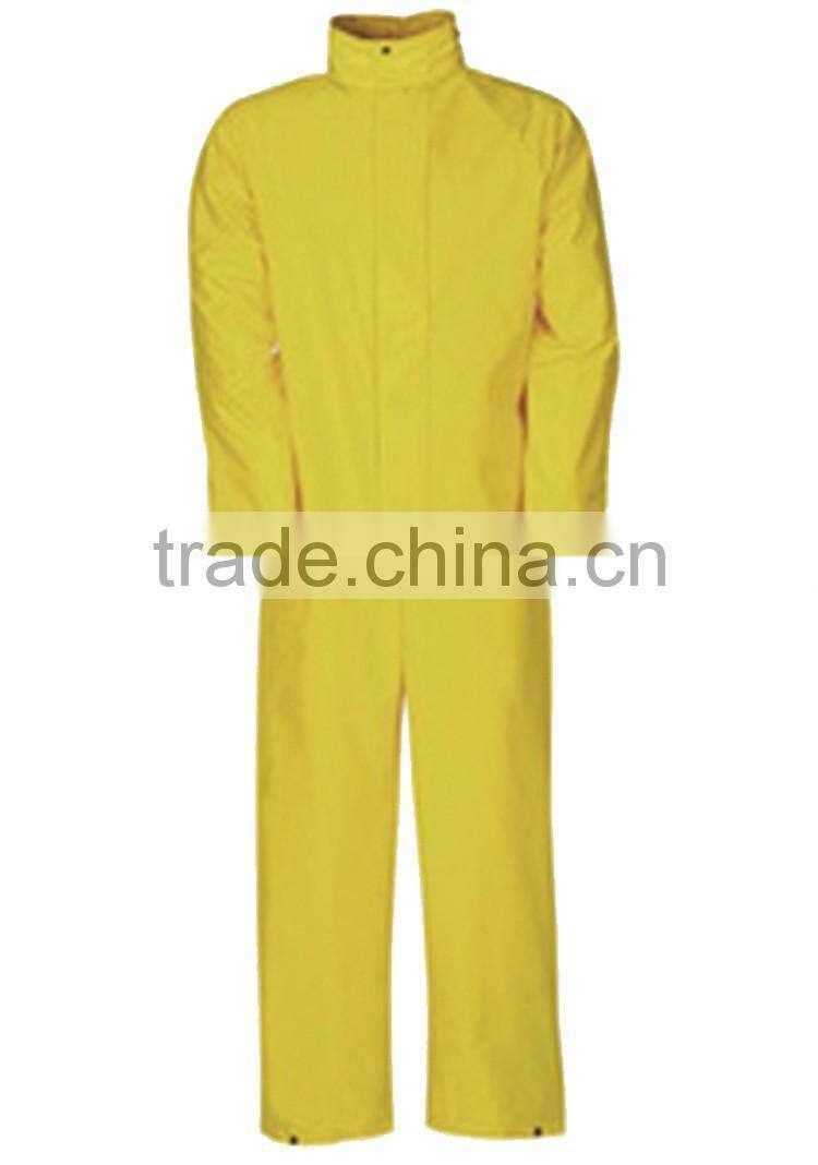 PU mens waterproof workwear suit rain wear coverall with EN343 nomex coverall