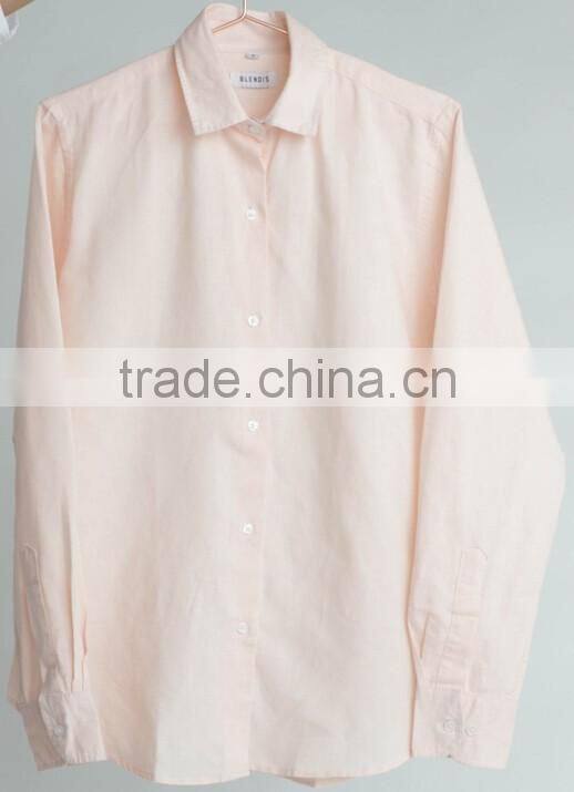 100% linen or linen/cotton comfortable simple causal blouses/shirts for women