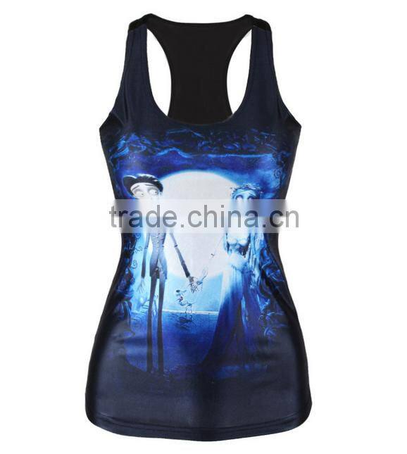 Fashion workout gym tank top dry fit with custom print