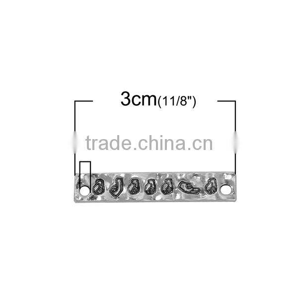 Zinc Based Alloy Pendants Hand Gesture Antique Silver Rectangle