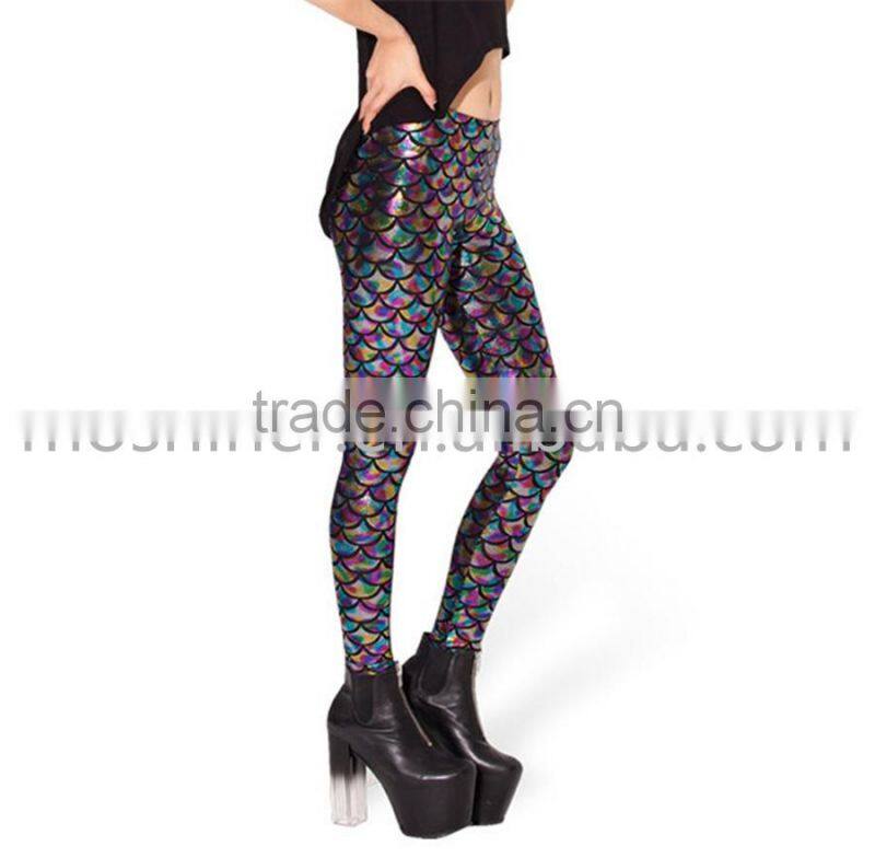 2016 Hot Sale Women Mermaid Leggings Plus Size Multi-color