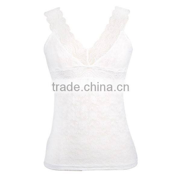 Sexy Seamless Stretch Lace Trim Cami Strap 6 Colors Ladies' Tank Top-1